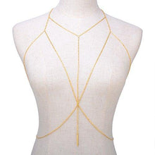 VITORIA'S GIFT Simple Women Body Jewelry Handmade Chain Tassel Chest Chain: Clothing