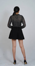 Stylish Net & Spandex Black Glitter Sheer Mesh Top For Women