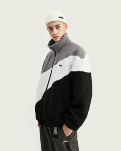 Veste tricolore en laine - Gris | Streetwear Shop