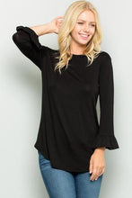 Bell Sleeve Black Top