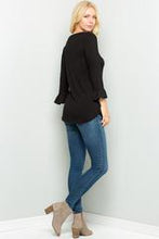 Bell Sleeve Black Top