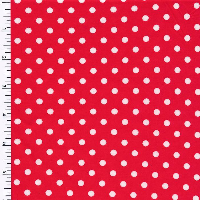 Mini Poco Dot Tricot-white-red Printed Spandex