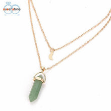 Copy of SUSENSTONE Women Multilayer Irregular Crystal Opals Pendant Necklace Choker Chain